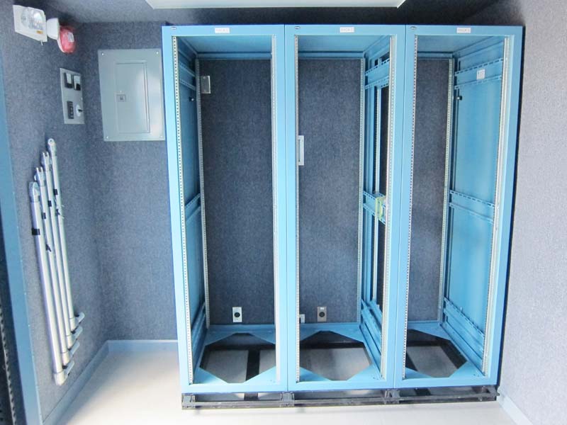 Light blue metal cabinets