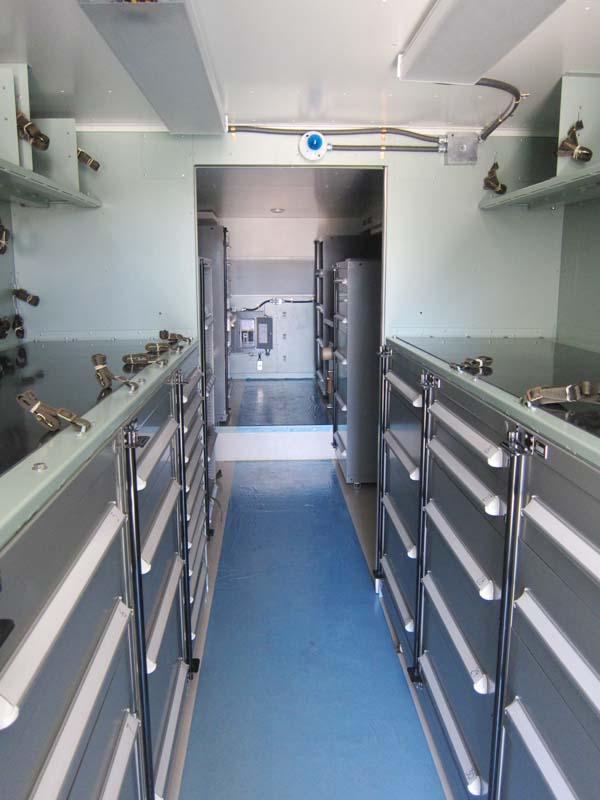 A trailer with an all-metal interior