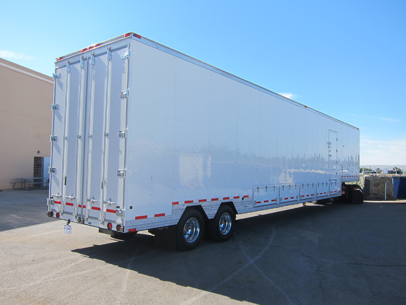 A large white trailer