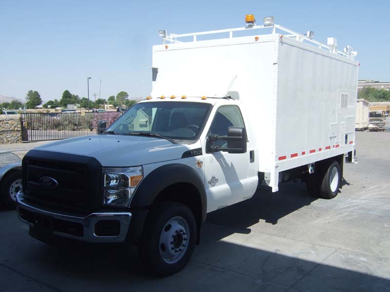 A white Ford truck