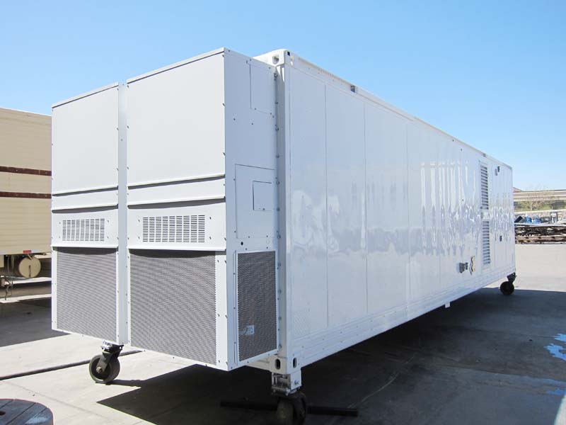 A parked movable trailer